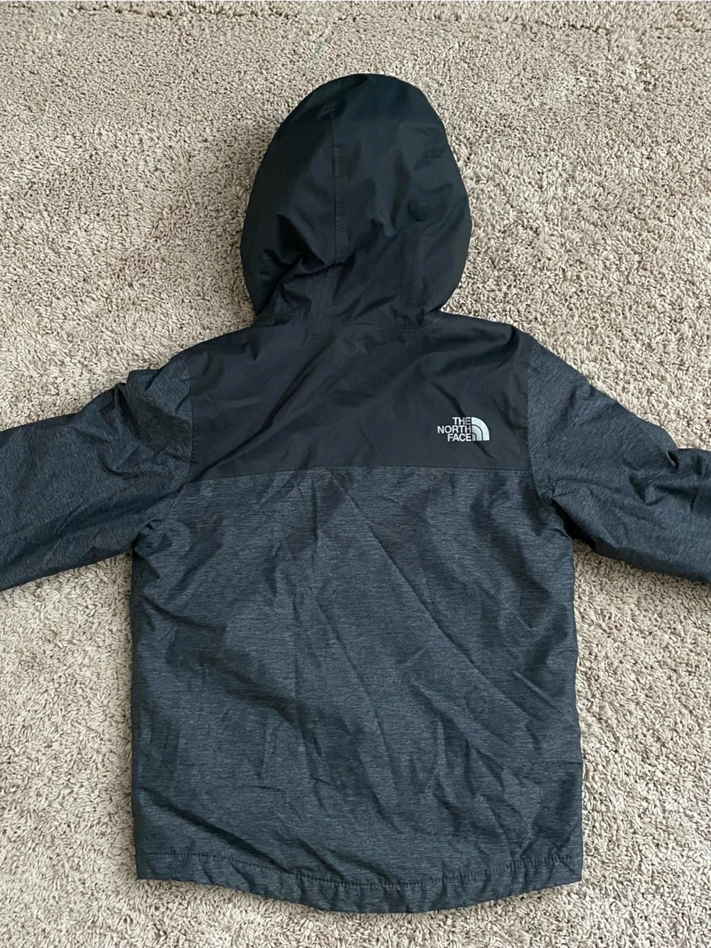 The North Face Black/Grey Kids Hooded Jacket- size xs 6